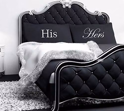 60 Second Makeover His and Hers Black Cotton Pillowcases – 3