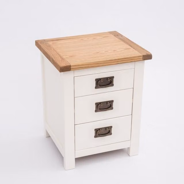 Cabinet Bits Lovere 3 Drawer Bedside Cabinet in Off-White