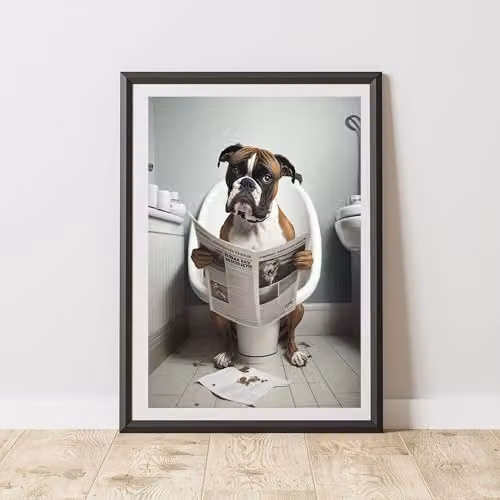 60 Second Makeover Boxer On The Toilet Multicolour Paper Poster, A4