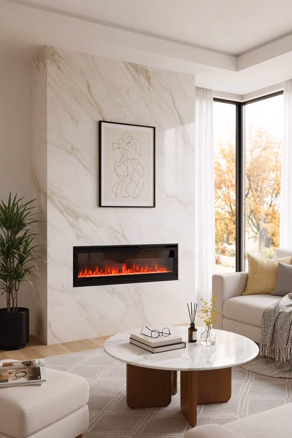 H&O Direct Black Electric Fireplace Single – 3