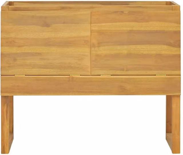 Berkfield Home Beautiful Bathroom Cabinet in Brown Solid Teak Wood, W/D/H: 90 x 45 x 75 cm