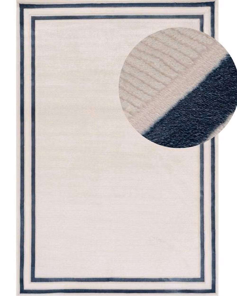 THE RUGS Carmel Bordered Area Rug in Ivory and Blue, W: 160 cm, D: 230 cm – 2