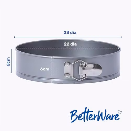 Betterware Essentials Non-Stick Silver Round Springform Cake Tin – 3