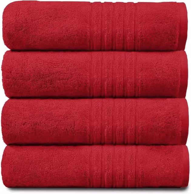 Gaveno Cavailia 4 Pack Hampton Red Cotton Towels