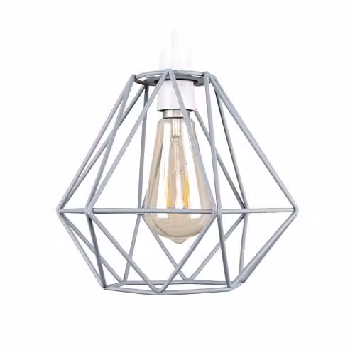 MiniSun Retro Style Grey Metal Basket Pendant Ceiling Light Shade, Shade Width: 23.5 cm – 1