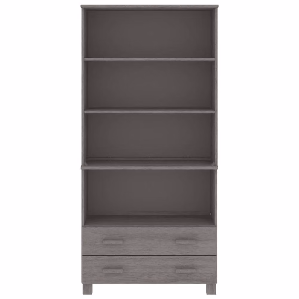 Berkfield Home HAMAR Rustic Solid Wood Pine Highboard in Light Grey – 3