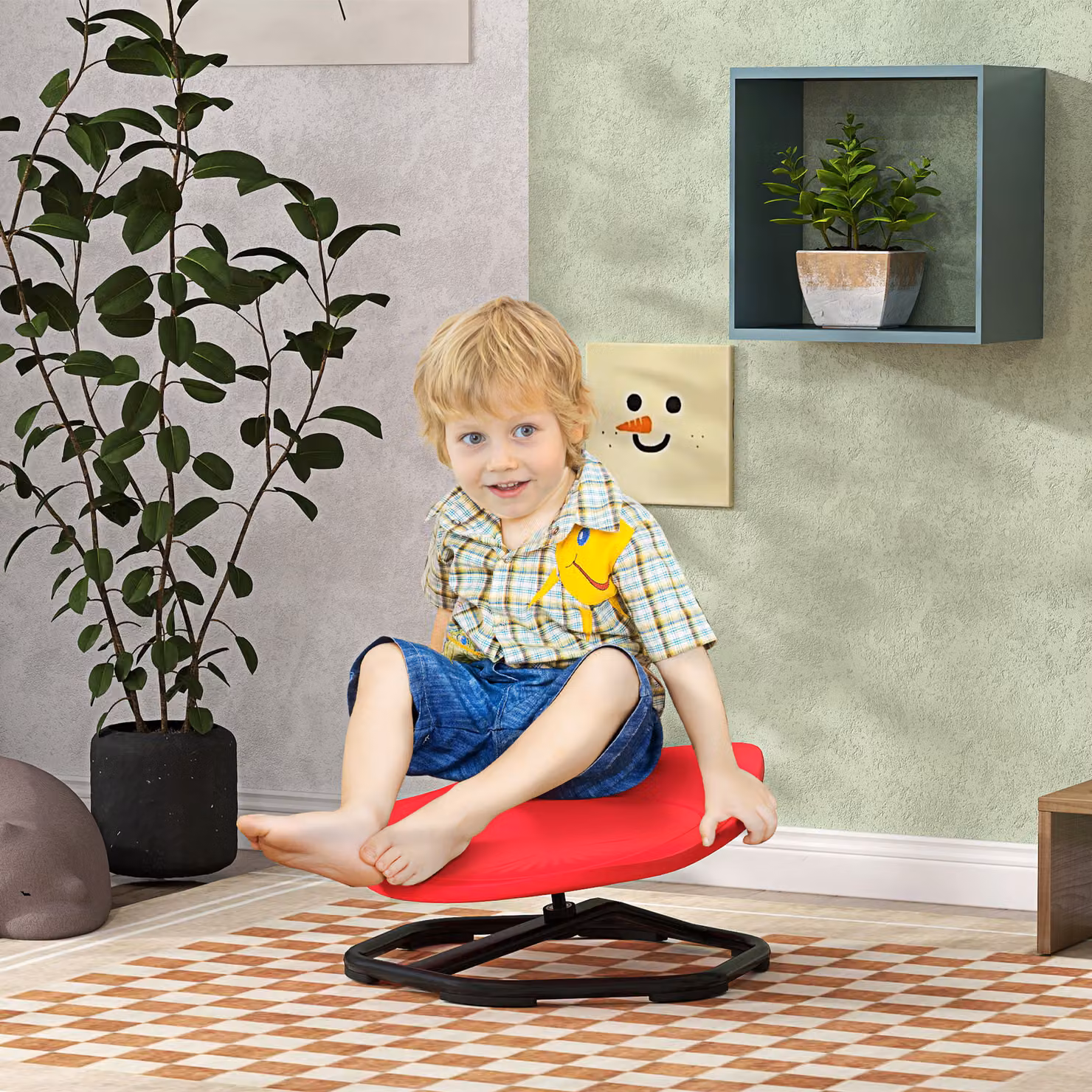 AIYAPLAY Sensory Spinning Chair for Toddlers in Red – 2