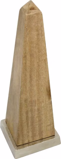 Orsina Hampstead Small Obelisk Tabletop Wood Decor in Brown