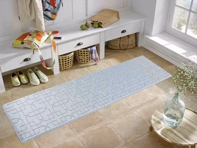 Desire Rugs Ivy Non-Slip Machine Washable Doormat in Silver, W: 80 cm, L: 150 cm – 1