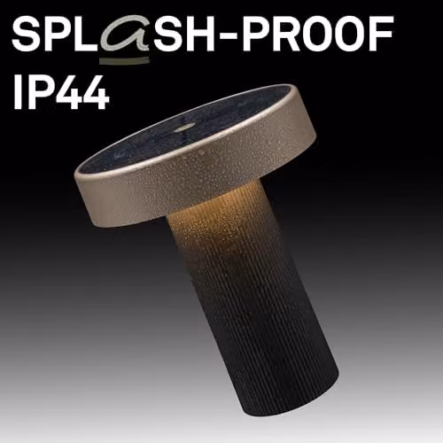 Briloner Poga Rechargeable LED Table Lamp with Solar Panel, Dimmable Touch Control, IP44 Weatherproof, Anthracite Bronze Metallic, H x W x D: 20 x 16 x 16 cm – 12
