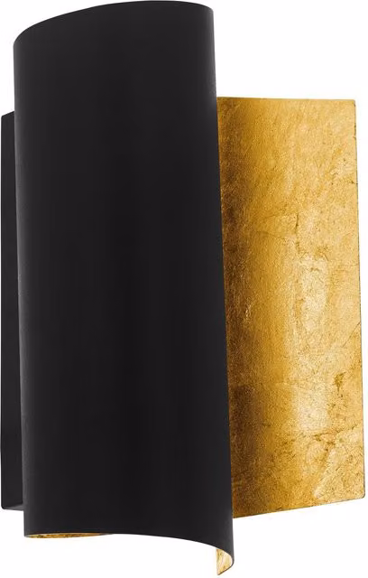 Loops Modern Metal Wall Light in Black and Gold with E27 Bulb Holder – 2
