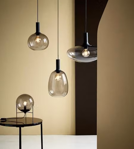 Nordlux Alton Suspended Pendant Light in Black Glass and Metal with E27 Fitting, Diameter: 23 cm – 3