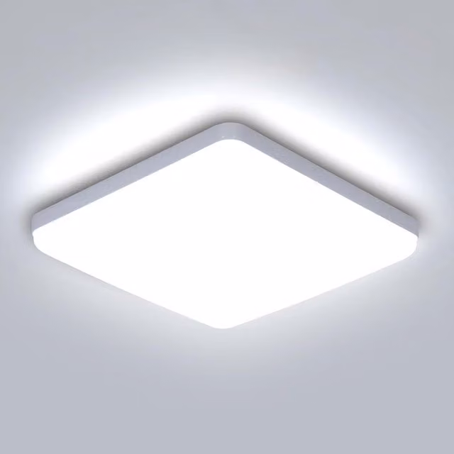 Bath Plus TB+ Modern Square LED Ceiling Light in White