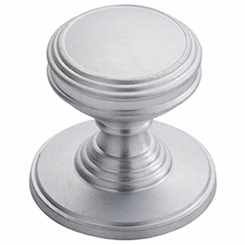 Loops Ringed Tiered Cupboard Door Knob in Satin Chrome