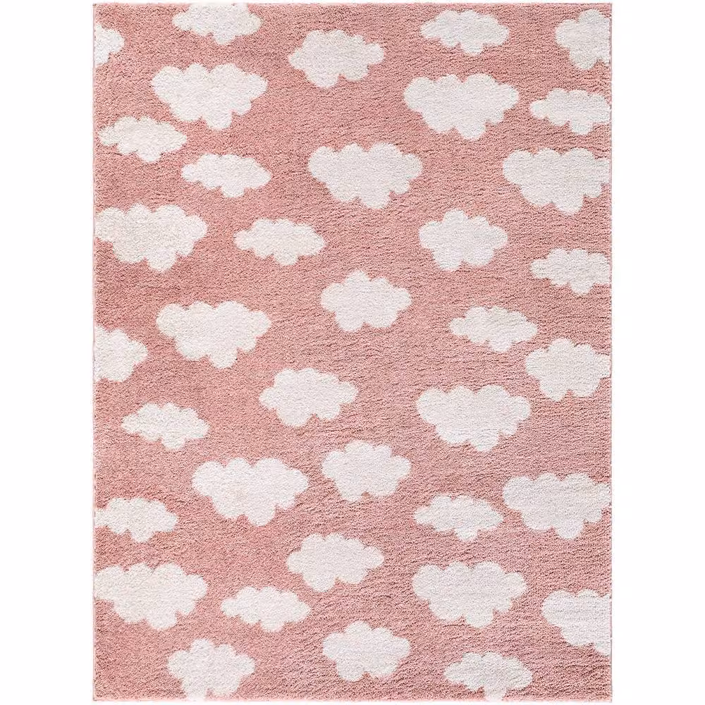Livabliss Fossay Shag Washable Pink Ivory Modern High Pile Living Room and Bedroom Rug W/D/H: 160 x 215 cm – 2