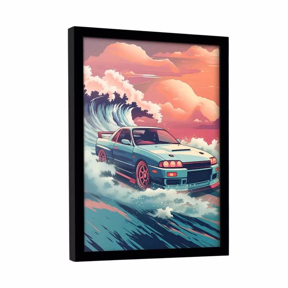 Pyramid International Wave Cars Hakosuka Framed Multicolour Retro Paper Poster – 2