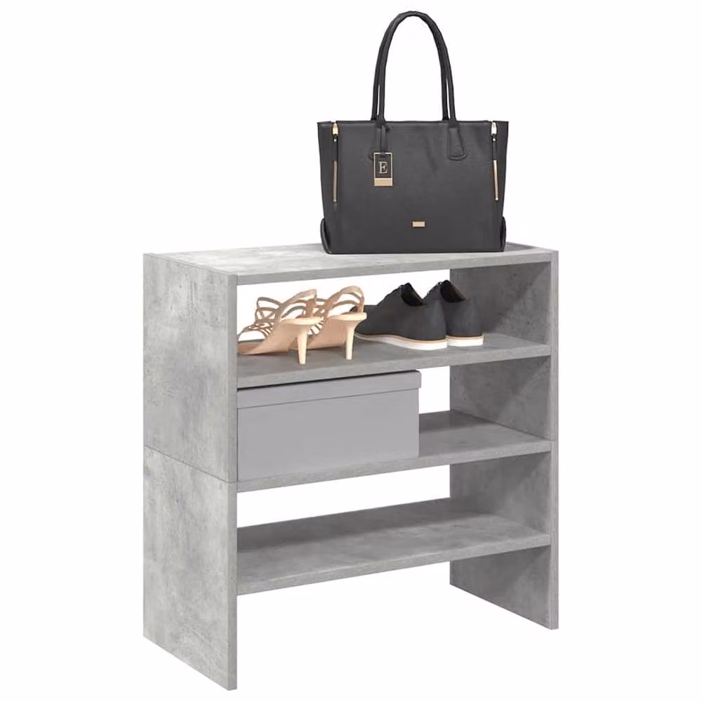 Berkfield Home Stackable Shoe Racks, 2 Piece Set, Grey, W/D/H: 60 x 30 x 30.5 cm – 2