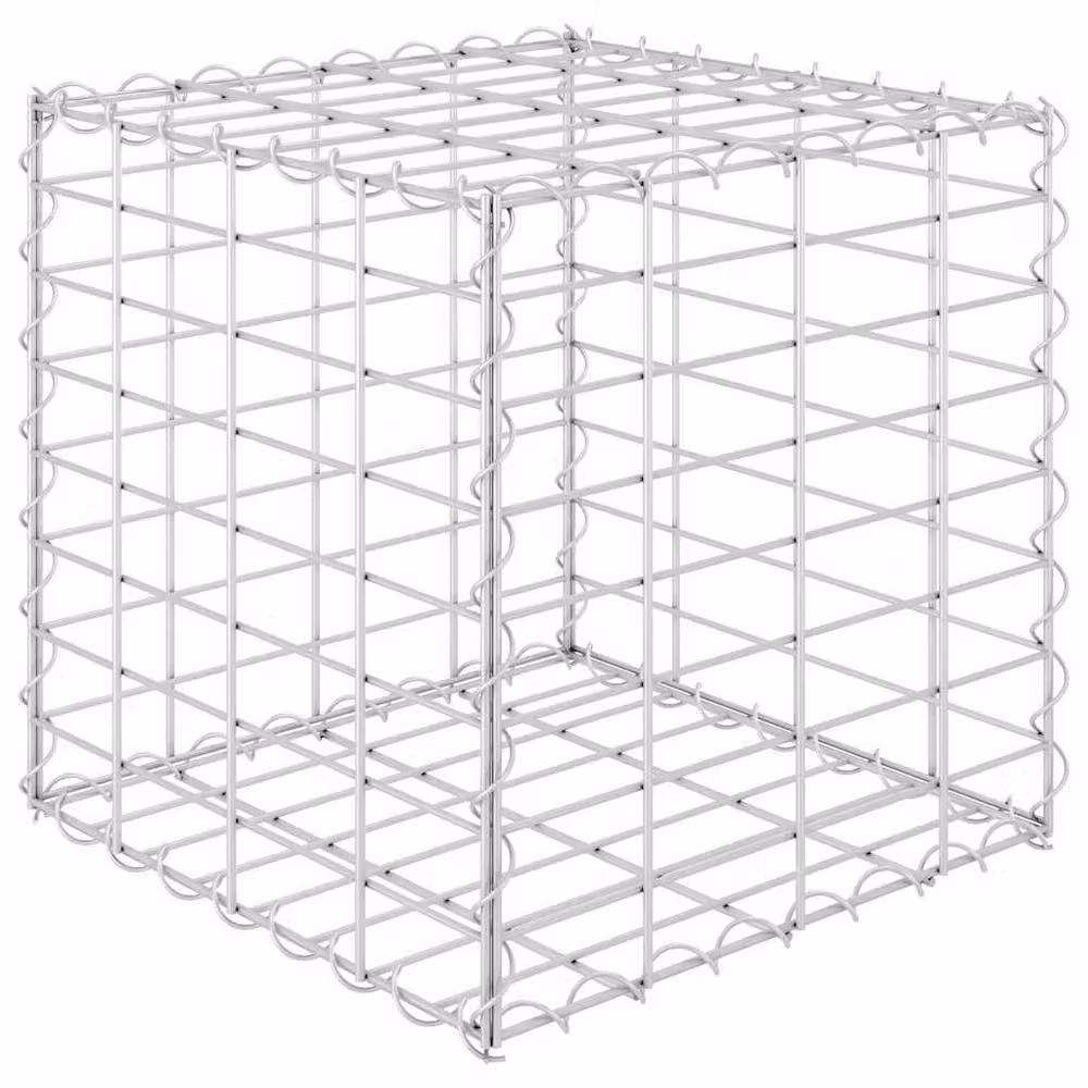 Berkfield Home Durable Cube Gabion Raised Bed in Silver Steel Wire, W/D/H: 40 x 40 x 40 cm – 2
