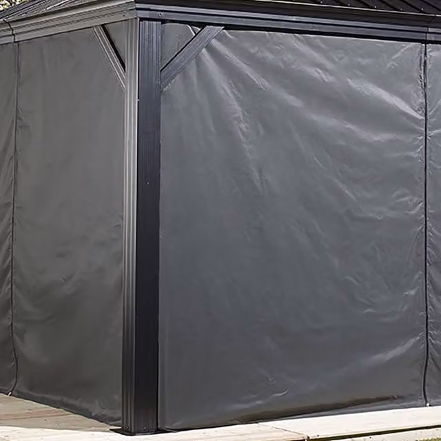 Rowlinsons Grey Polyester Curtains for Sojag Moreno Gazebo, W: 300 cm, H: 199.34 cm