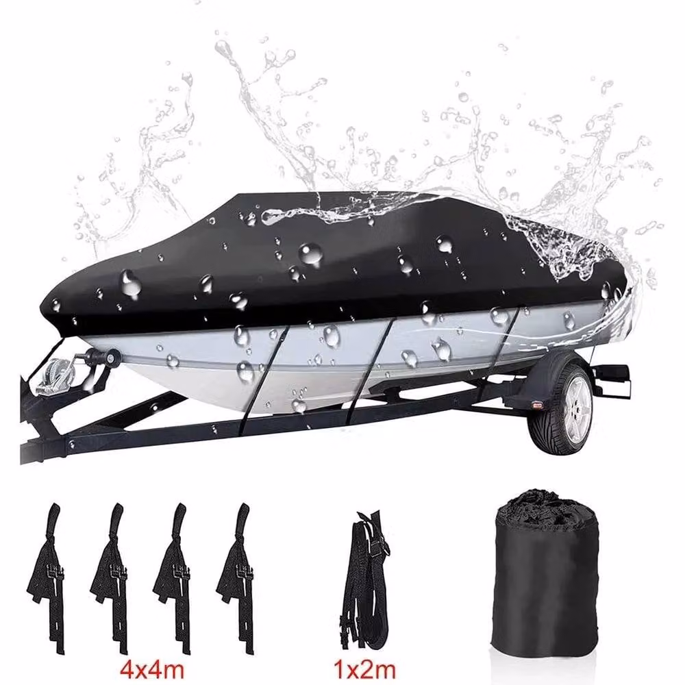 SPETLEK Heavy Duty Waterproof Boat Speedboat Cover in Black – 2