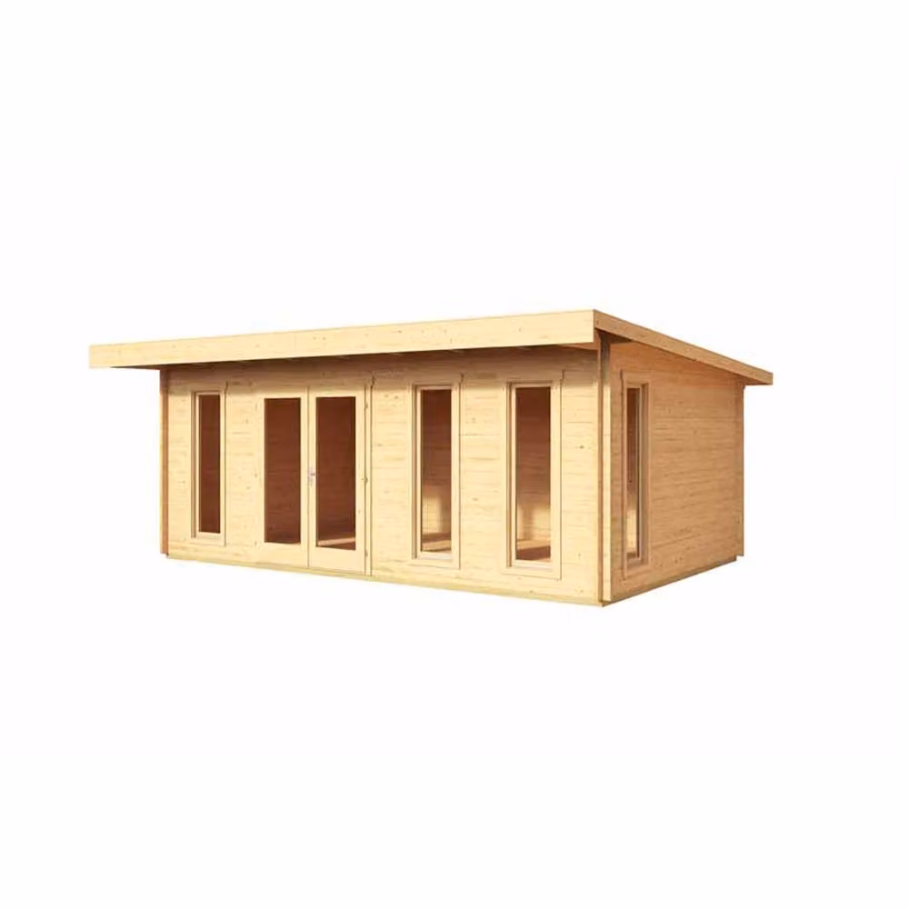 Lasita Maja Ltd Barbados 6-Log Cabin Home Office in Brown, W: 628.8 cm, D: 468.8 cm, H: 233.7 cm – 2