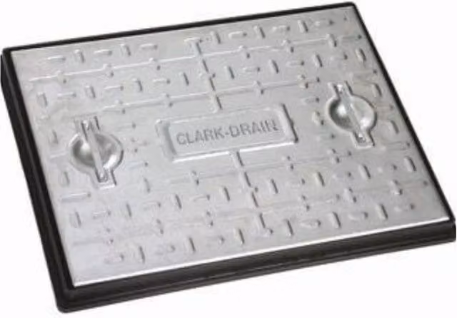 Clark-Drain Stainless Steel Manhole Cover, Silver, W: 600 mm x D: 450 mm