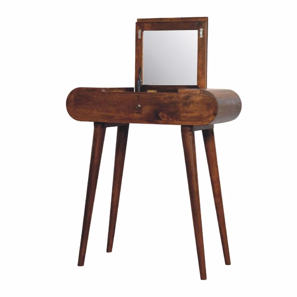 Wyld Haus Olbia Mini Round Mango Wood Dressing Table in Brown – 3