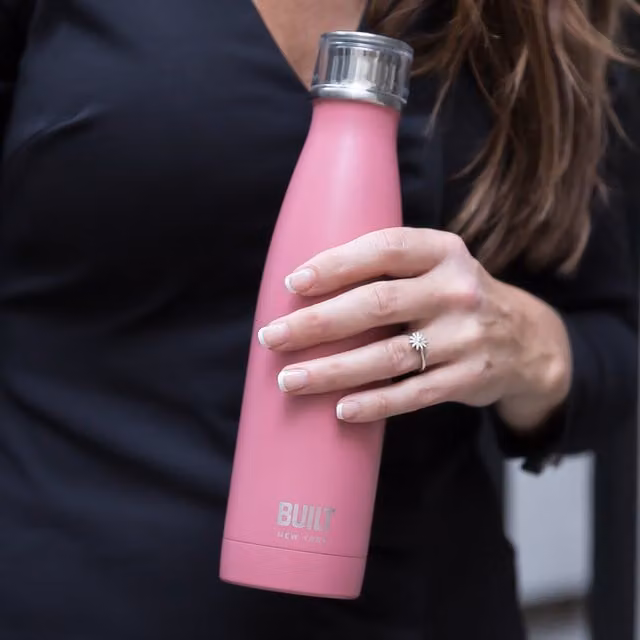 Built Double Walled Stainless Steel Water Bottle, 500ml, Pink