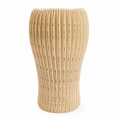 Madison & Mayfair Beige Striped Ceramic Tabletop Vase W/D/H: 16.0 x 16.0 x 26.8 cm – 1