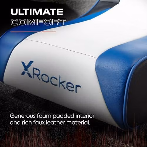 X Rocker PlayStation Geist Floor Rocker Gaming Chair for Kids in White and Blue – 4