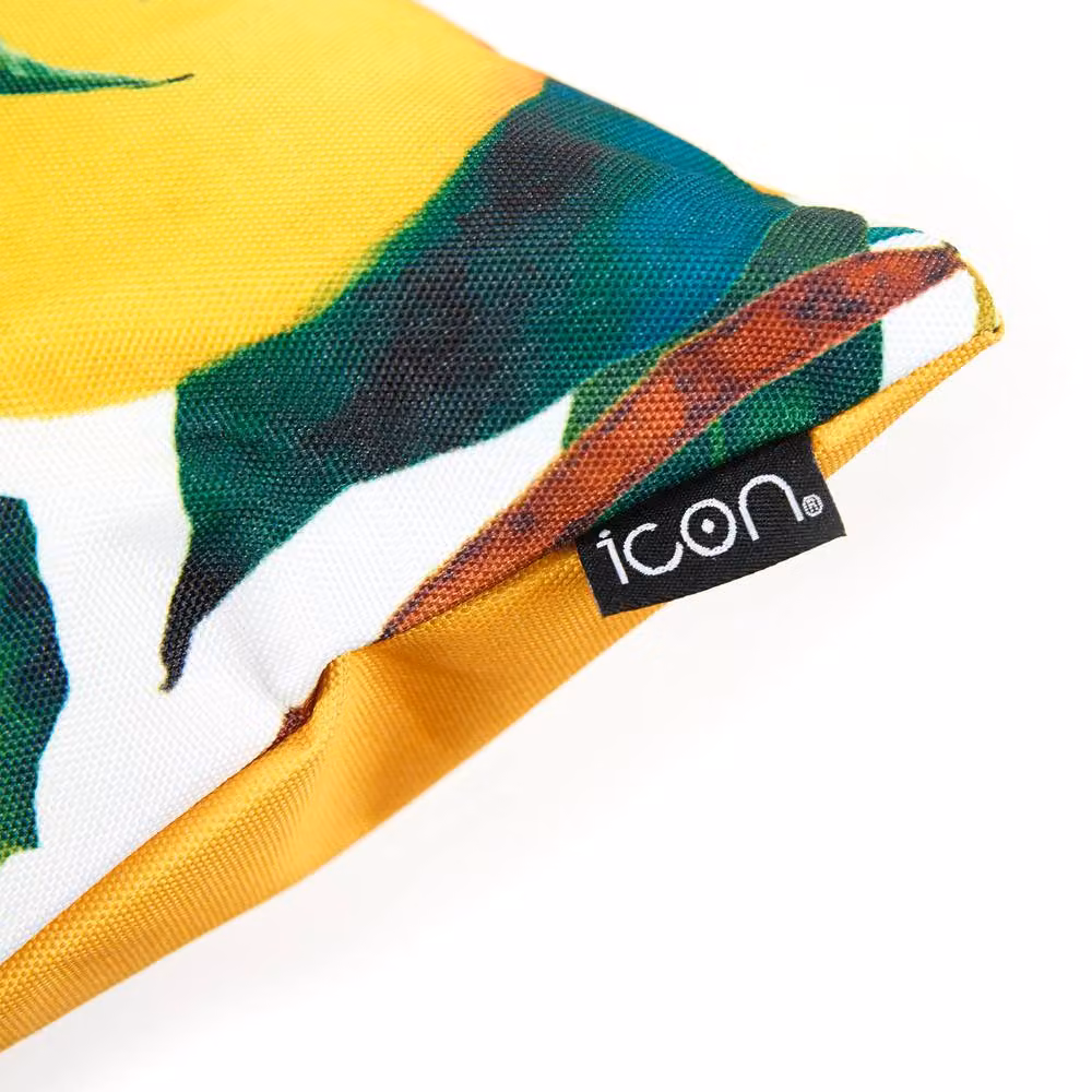 icon Eucalyptus Print Outdoor Cushion in Yellow with Olive Green Back, W/D/H: 43 x 43 x 43 cm – 3