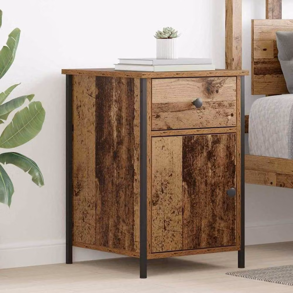 Berkfield Home Rustic Bedside Cabinets, Set of 2, Brown Engineered Wood, W: 40 cm, D: 42 cm, H: 60 cm – 2