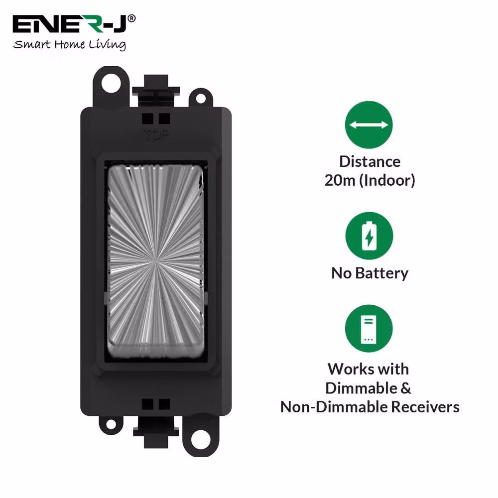 ENER-J Pro Series Wireless Kinetic Grid Switch in Satin Chrome and Black – 2