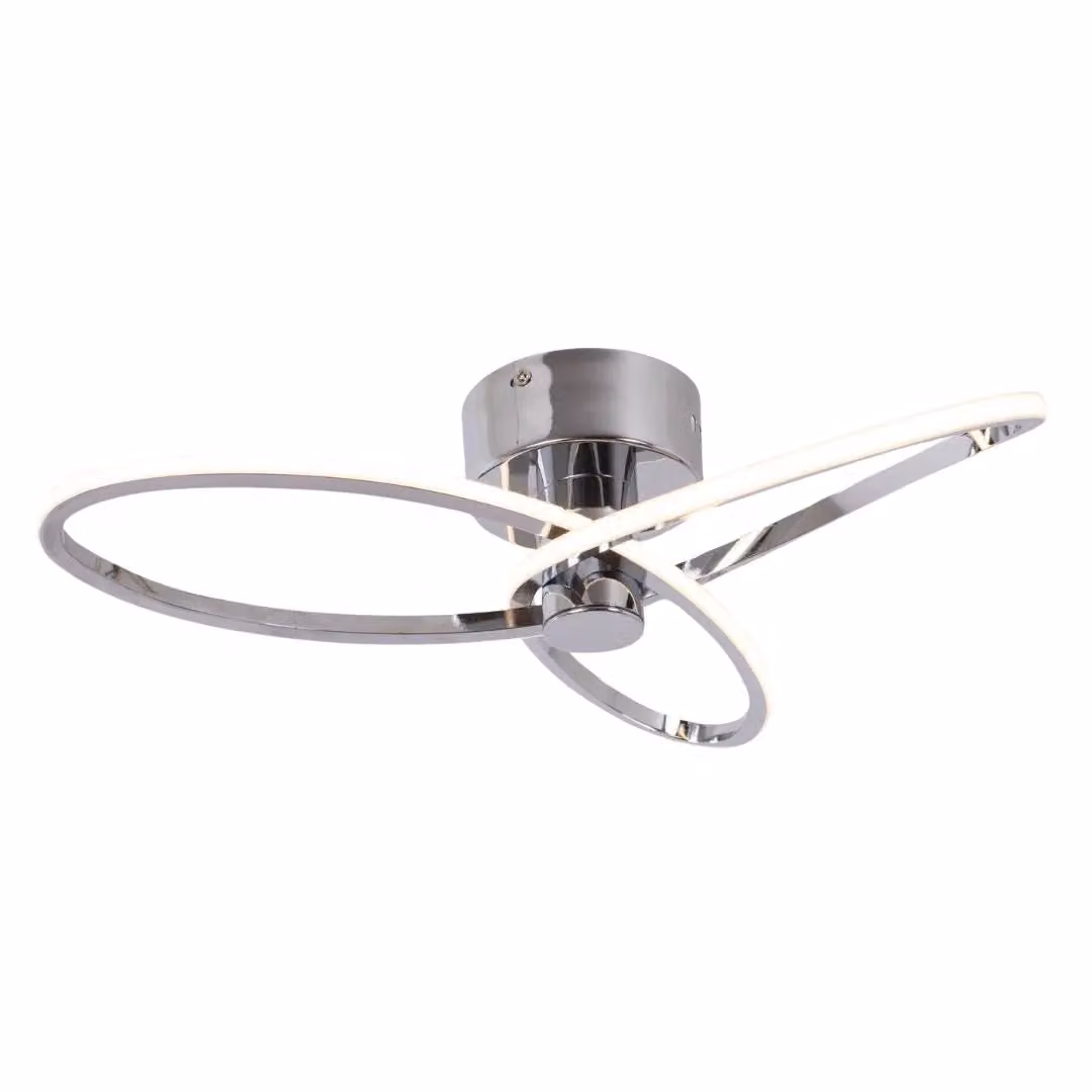Pagazzi Lighting Reggie LED Semi Flush Ceiling Light in Polished Chrome and Silver – 2