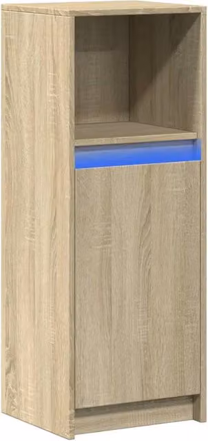 Berkfield Home Sonoma Oak Sideboard with Integrated LED Lighting in Light Tan, W/D/H: 100 x 38 x 34 cm – 1