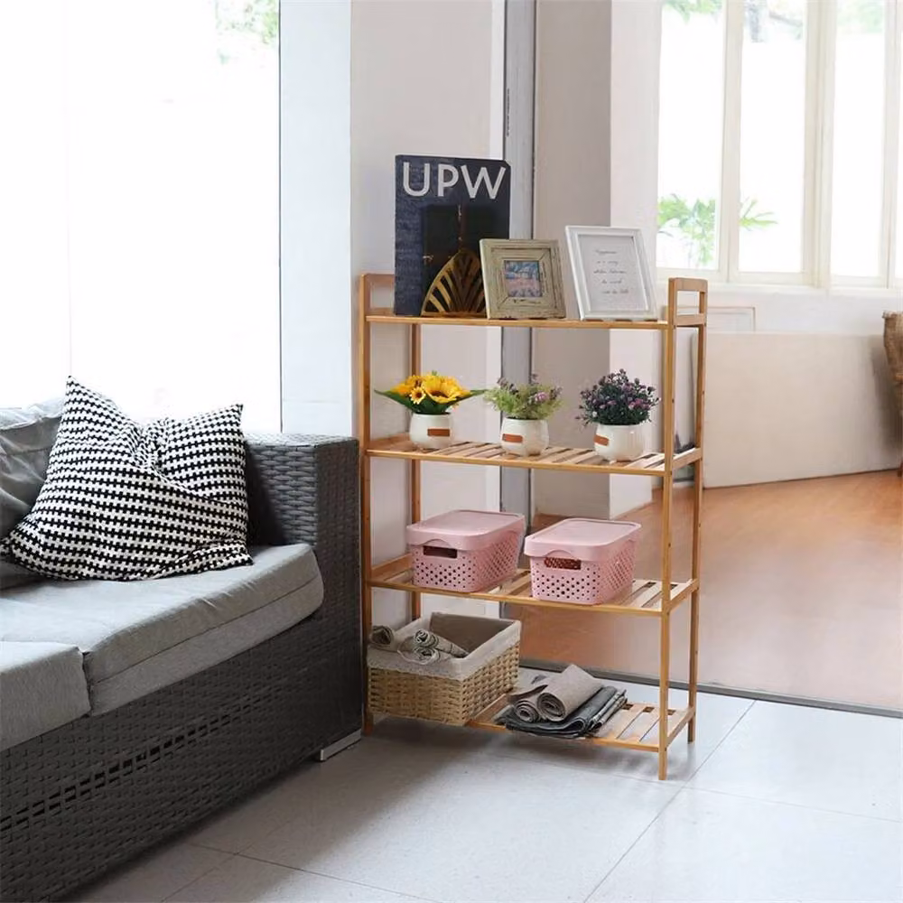 FLAVORA 4 Tier Bamboo Kitchen and Bathroom Shelf in Natural Brown, W: 50 cm – 2