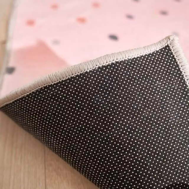 Dreamscene Dalmatian Spotty Print Felt Rug in Pink, 170 cm
