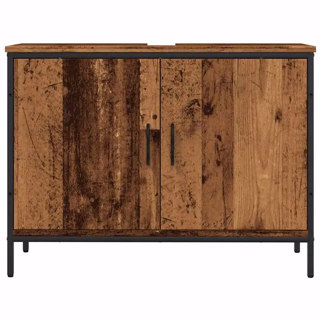 Berkfield Home Freestanding Bathroom Sink Cabinet in Old Wood Brown, W/D/H: 60 x 33 x 60 cm – 4