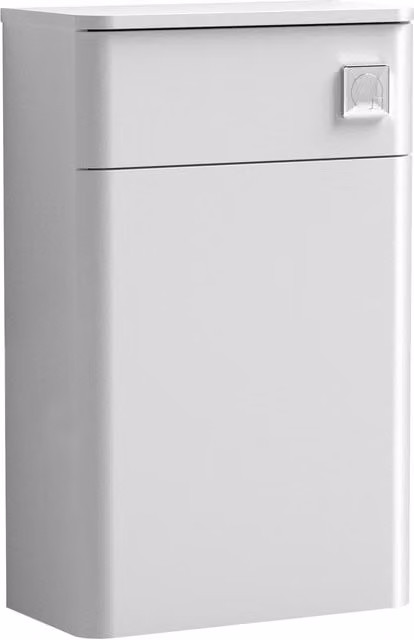 Balterley Contemporary Gloss White Freestanding Bathroom WC Unit, Width: 50.2 cm