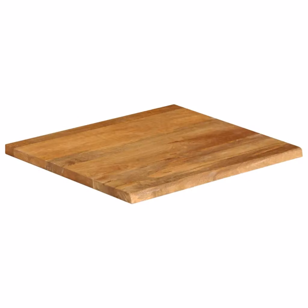 Berkfield Home Table Top Live Edge Solid Wood Mango Wood in Brown W/D/H: 80 x 80 x 2.5 cm – 2