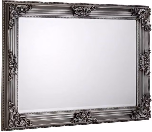 Cheshire Premium Rivano Rectangular Pewter Wall Mirror in Grey – 1