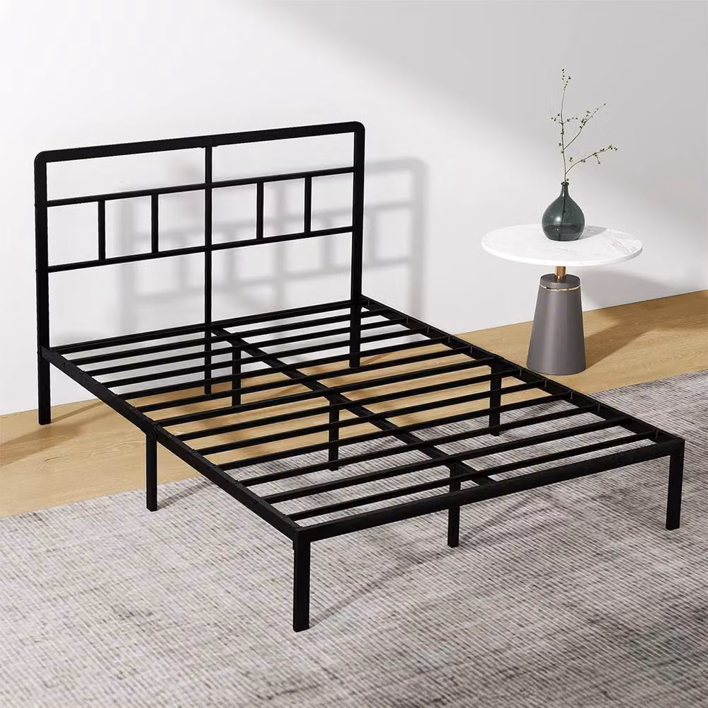 Levede Modern Metal Bed Frame in Black, W/D/H: 120 x 200 x 27 cm – 2