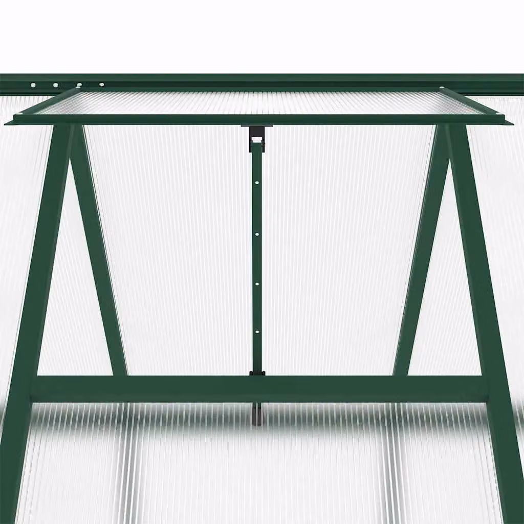 Berkfield Home Aluminium Greenhouse with Polycarbonate Panels and Base Frame, Green, W/D/H: 169 x 169 x 195 cm – 3