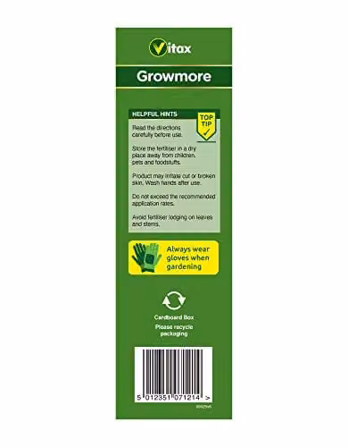 Vitax Growmore General Purpose Granular Fertiliser for Vegetables, Ornamental Gardens and Lawns, 1.25kg – 3