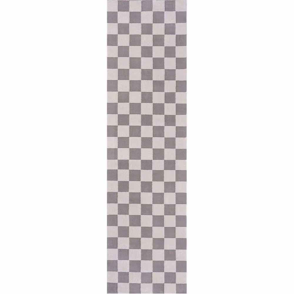 THE RUGS Loft Checkered Soft Pile Area Rug, Light Grey, W/D/H: 120 x 170 cm – 2