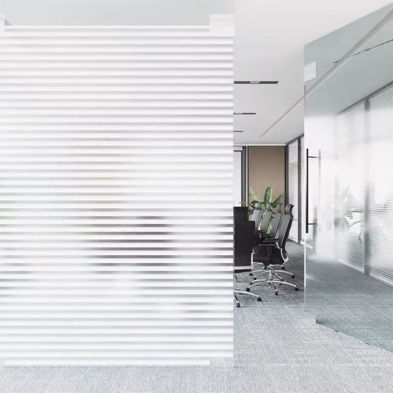 Berkfield Home Frosted Blinds Pattern PVC Window Films, 2 Pack, Black