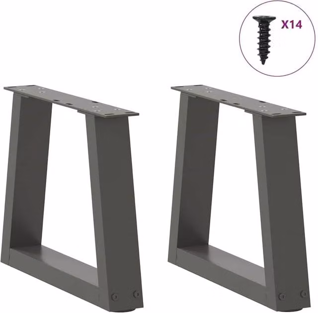 Berkfield Home Modern V-Shape Dining Table Legs, 2 Pieces, Anthracite Dark Grey, W: 40 cm, H: 30-31.3 cm – 1