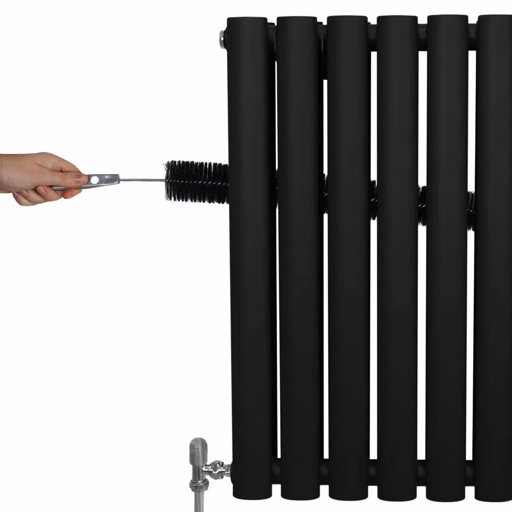 Monstershop Oval Column Radiator and Valves in Black, H: 78 cm, W: 60 cm – 5