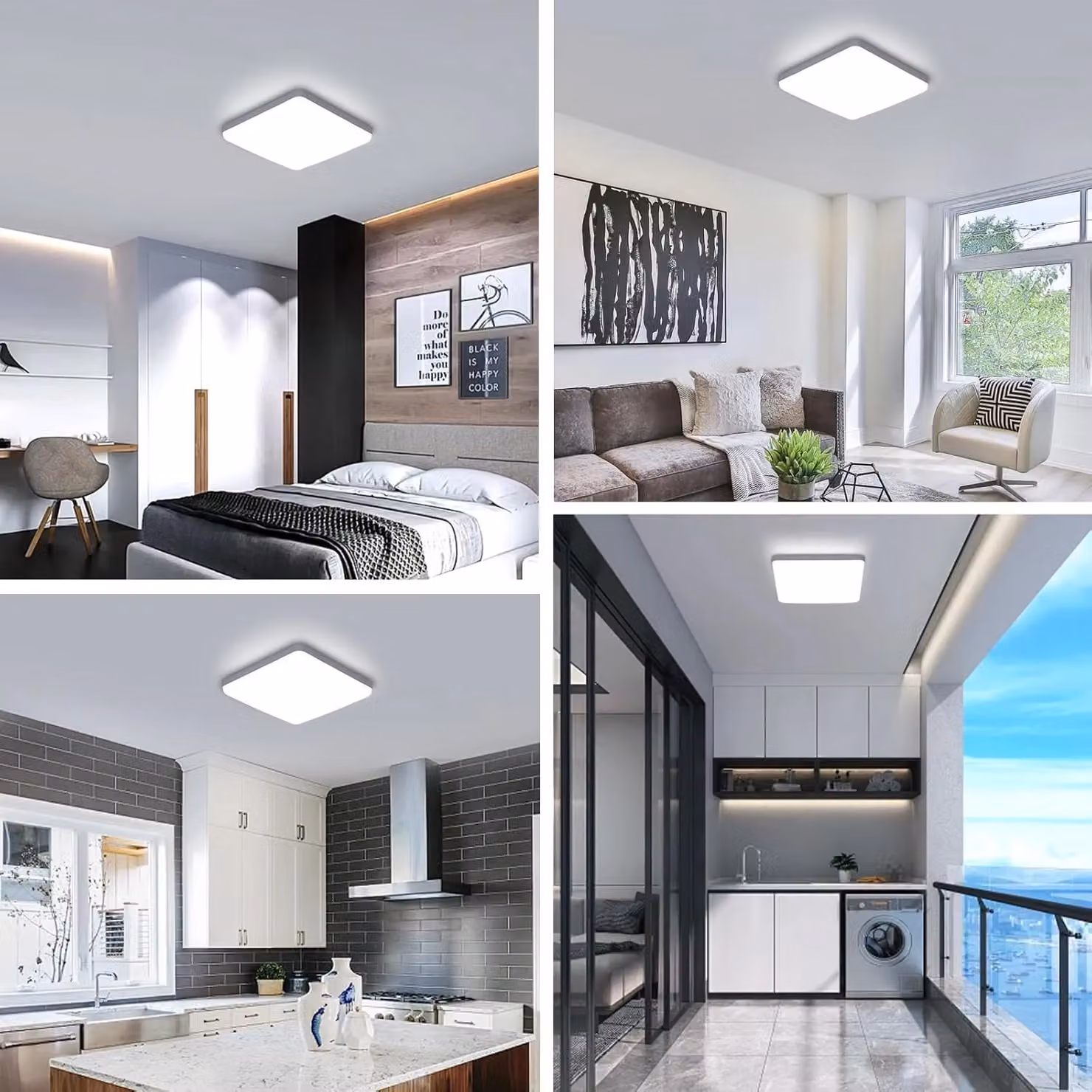 COMELY 36 W Square Ultra Slim LED Ceiling Panel Light, Cool White 6500K, White – 4