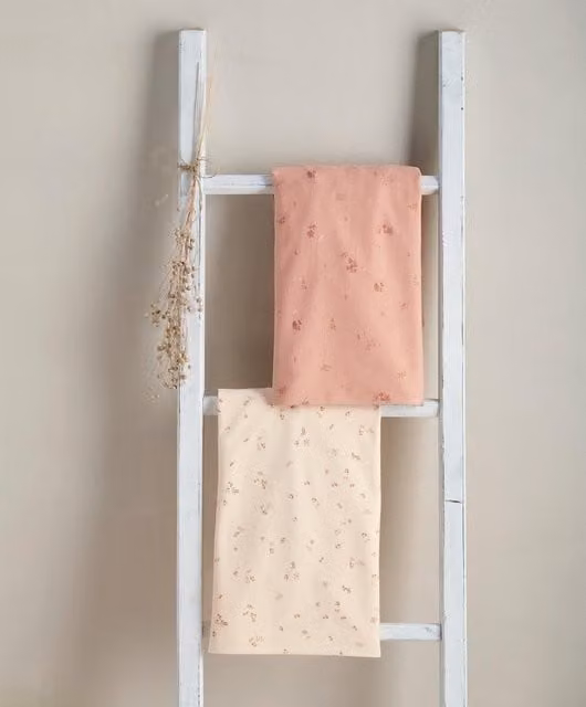 Mamas & Papas Welcome to the World Wildflower Cotbed Fitted Sheets, 2 Pack, Pink and Multicolour Cotton Jersey